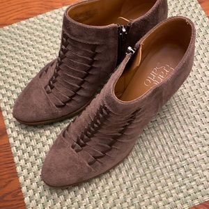 2 PAIRS $24** Beige/Black ..like new Franco Sarto Booties sz 6.5